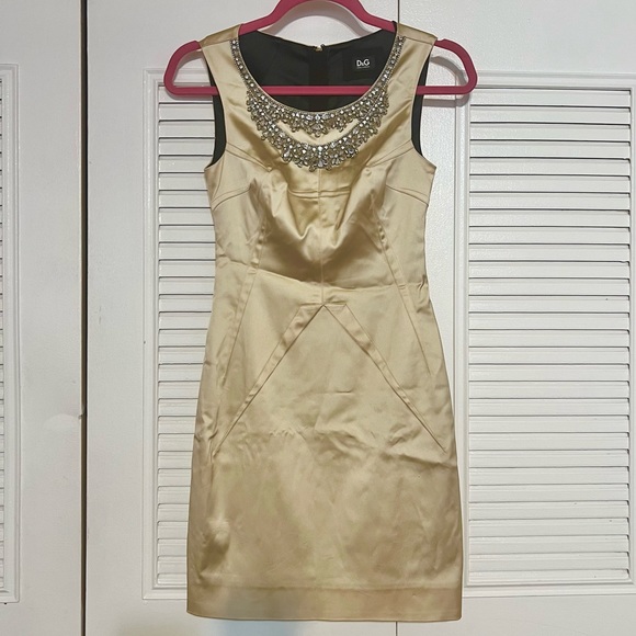 Dolce & Gabbana women satin embellished zipper closure dress - Picture 1 of 12